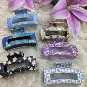 Pastel Pink Hair Claw Set with Leaf Clip