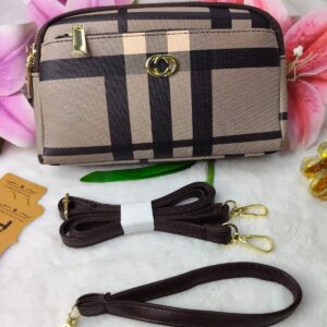 Classic Beige Check Multi-Functional Clutch Bag