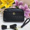 Black Woven Texture Mini Crossbody Clutch